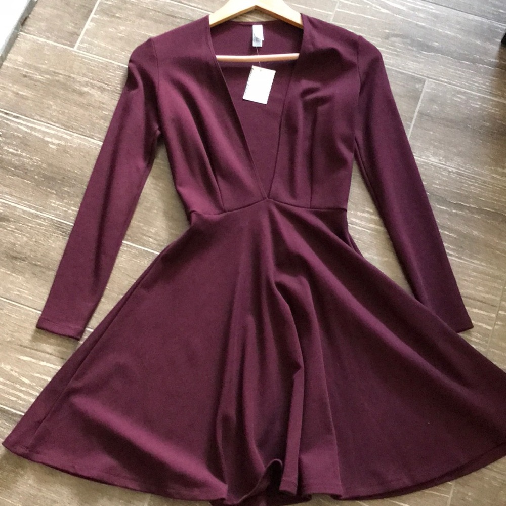 American Apparel deep V skater dress